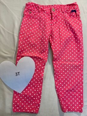 Armani Junior - 3T Pink Polka Dot Kids Pants